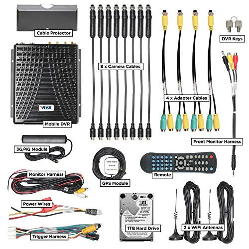 Mobile Mule 8180 | DVR mobile à 9 canaux avec GPS et visualisation à distance de la vidéo en direct (WiFi), disque dur Western Digital