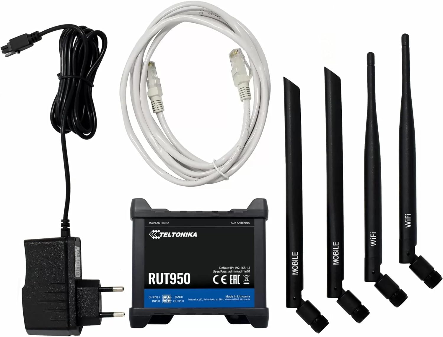 Teltonika RUT950J02400 model RUT950 LTE 4G Router for AT&T and T-Mobile; Automatic Switch to Available Backup Connection; Wireless Access Point with Hotspot Functionality Preferences 