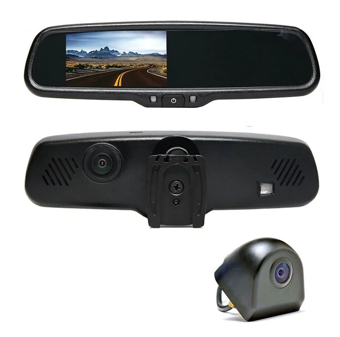 Rear View Safety - Silverado 1500 Mirror Monitor with Dash Camera, Tailgate Camera, 33ft Cable