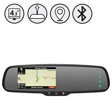 G-Series Rear View Replacement Mirror Monitor with Navigation and Bluetooth