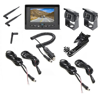 Rear View Safety 5&quot; Wireless Display (2 Ch.), 2 x Wireless Backup Camera, Suction Cup Mount