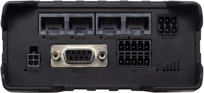 Teltonika RUT955J034S0 Model RUT955 Industrial Cellular Router, Black; for use with AT&amp;T, Bell, and T-Mobile Only; 4G and 3G Frequencies; Dual SIM with Failover; Multiple Interfaces; GNSS