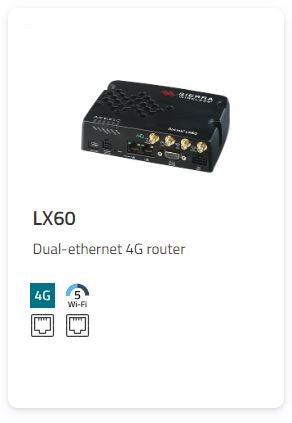 Sierra sans fil AirLink LX60 | Routeur Dual Gigabit Ethernet LTE - Câble d&