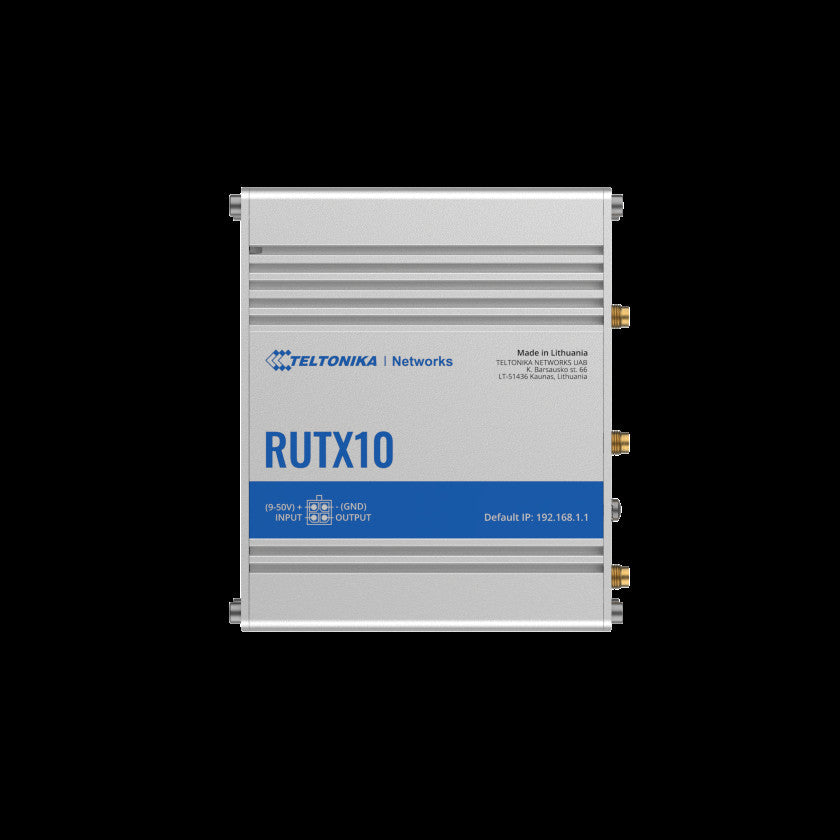 Teltonika RUTX10000200 - RUTX10 Industrial Router with 4X Gigabit, 802.11ac Wi-Fi, Bluetooth and IO with AC Adapter