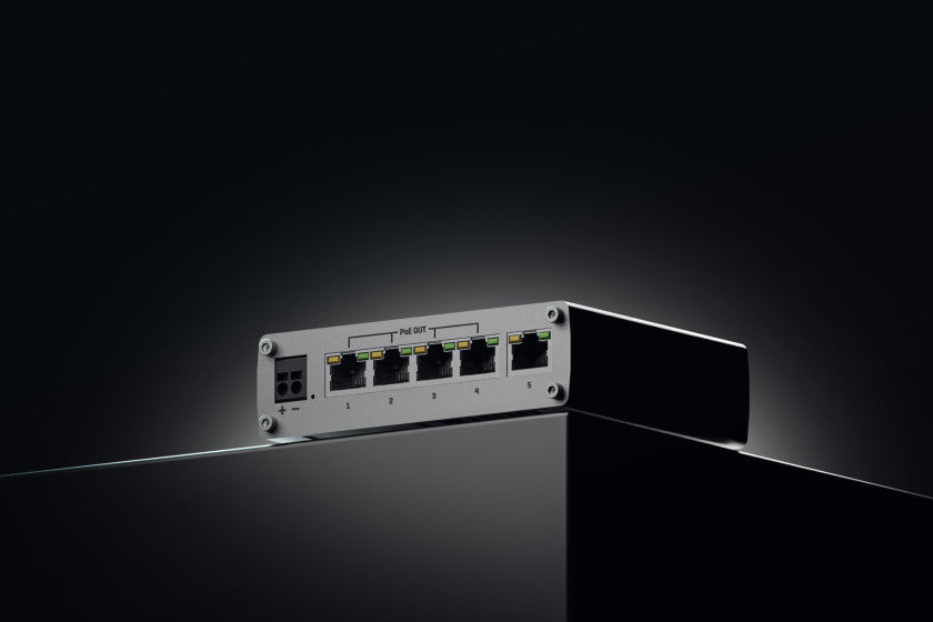 PoE+ , 5 x LAN Gigabit, 2-pin, 60W total power budget