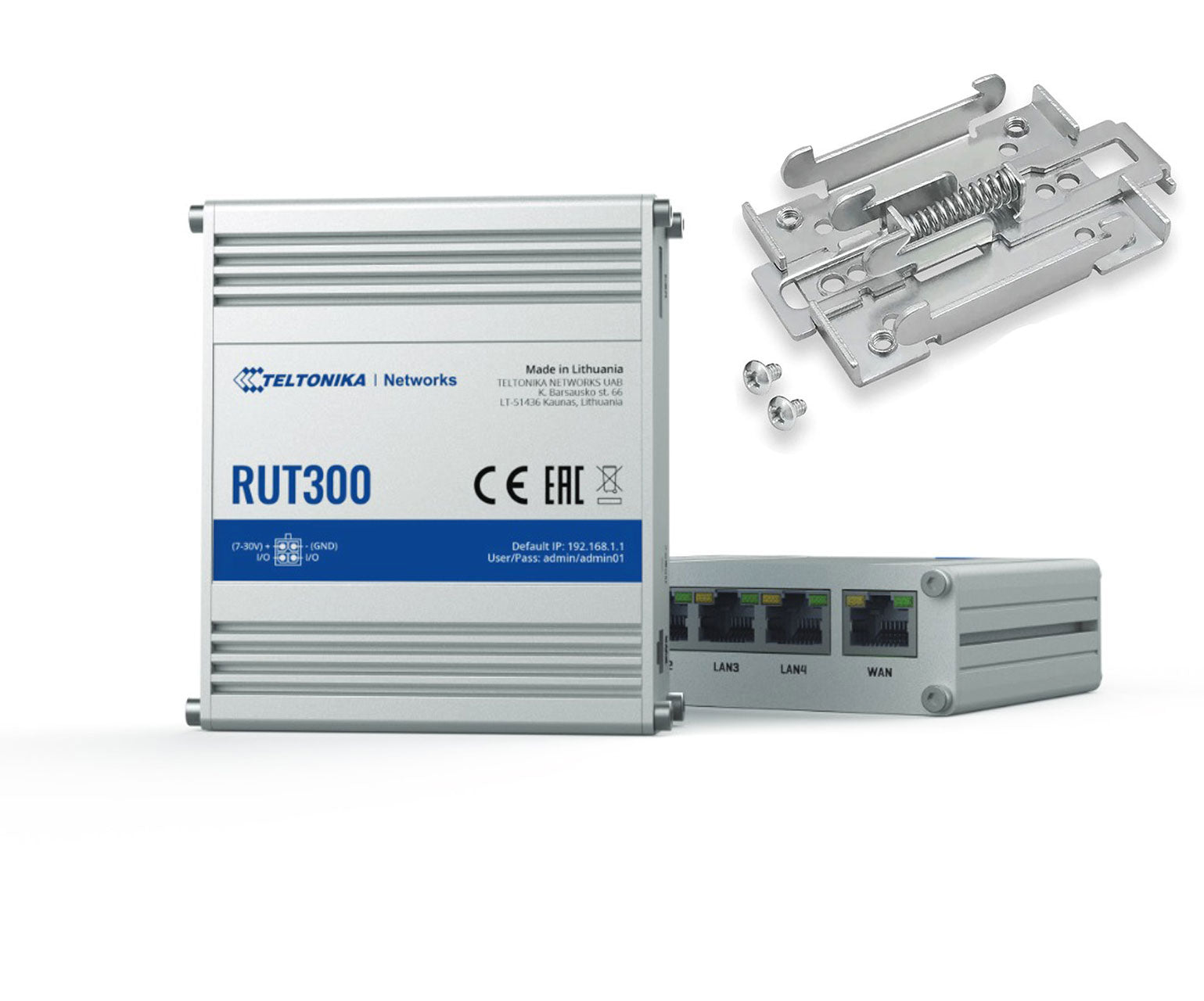 Teltonika RUT300000100 - Routeur Ethernet Industriel RUT300, Alimentation US, 5 RJ45, USB 