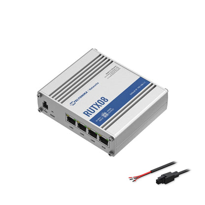 Teltonka RUTX08000200 - Routeur Ethernet Gigabit industriel RUTX08, alimentation US, 4RJ45