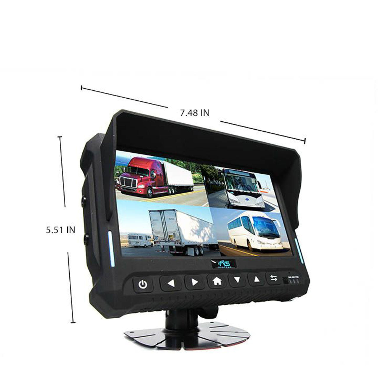 7&quot; QV Monitor w/DVR, Right Side Camera, Suction Cup
